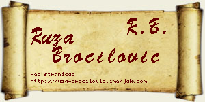 Ruža Broćilović vizit kartica